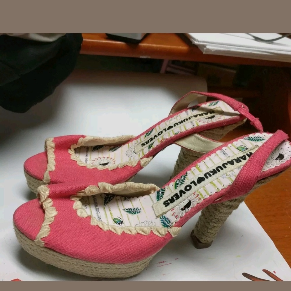 Harajuku Lovers Liberty Open Toe Heels size 10